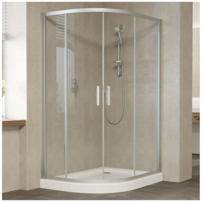 Душевой уголок Vegas Glass ZS-F 120*110 07 01 профиль матовый хром, стекло прозрачное