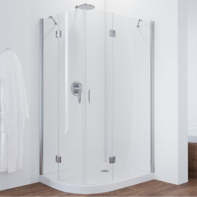 Душевой уголок Vegas Glass AFS-F 110*90 08 01 R профиль глянцевый хром, стекло прозрачное