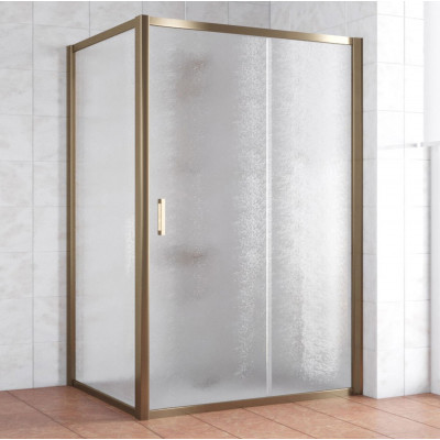 Душевой уголок Vegas Glass ZP+ZPV 130*100 05 02 профиль бронза, стекло шиншилла