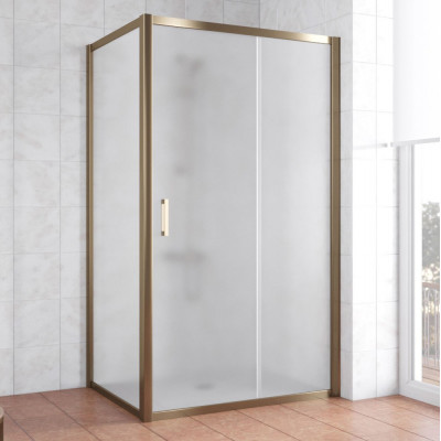 Душевой уголок Vegas Glass ZP+ZPV 110*70 05 10 профиль бронза, стекло сатин