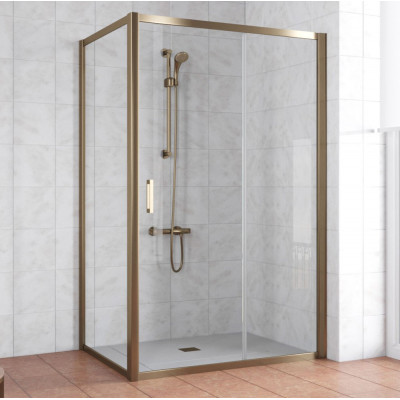 Душевой уголок Vegas Glass ZP+ZPV 140*70 05 01 профиль бронза, стекло прозрачное