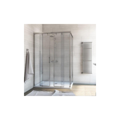 Душевой уголок GuteWetter Slide Rectan GK-865 левая 150x90 см стекло бесцветное, профиль хром