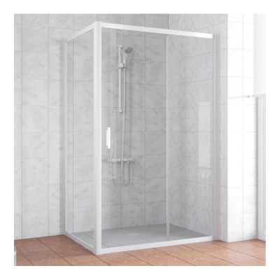 Душевой уголок Vegas Glass ZP+ZPV 140*70 01 01 профиль белый, стекло прозрачное