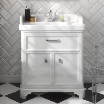 Тумба для комплекта Kerama Marazzi Pompei 80 белая, с 1 ящиком и 2 дверками