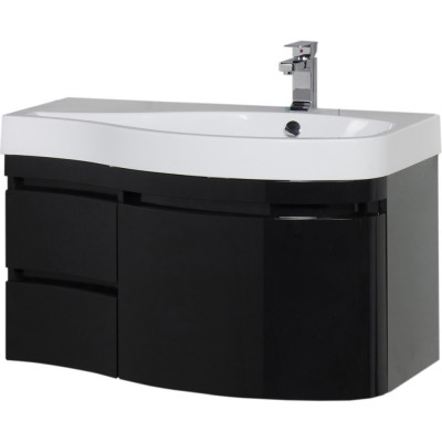 Тумба для комплекта Aquanet Сопрано 1-95 черная с ящиком R