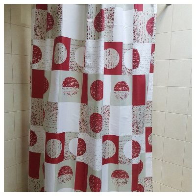 Штора для ванной Bath Plus 2100F/9 Geo, red