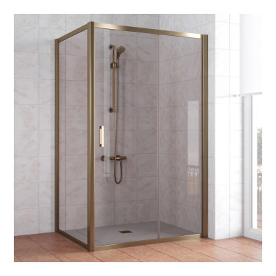 Душевой уголок Vegas Glass ZP+ZPV 120*80 05 05 профиль бронза, стекло бронза