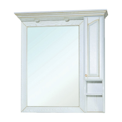 Зеркало-шкаф Bellezza Рим 110 R белое патина золото
