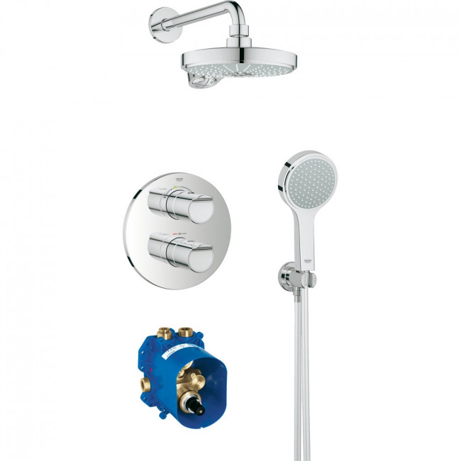 Душевой комплект grohe. Душевой набор Grohe Grohtherm 2000. Набор для комплектации душа Grohe. Верхний душ встраиваемый Grohe Grohtherm 2000 34283001 хром. Grohe душевая система с термостатом скрытого монтажа