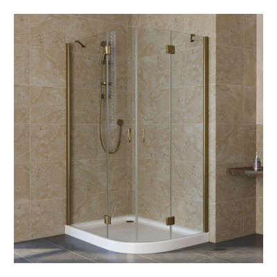 Душевой уголок Vegas Glass AFS-F Lux 120*100 05 01 L профиль бронза, стекло прозрачное