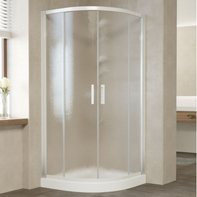 Душевой уголок Vegas Glass ZS 100 01 02 профиль белый, стекло шиншилла