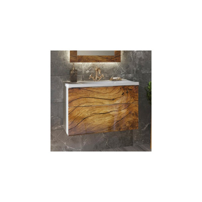 Тумба с раковиной Marka One Idalgo 75П wood