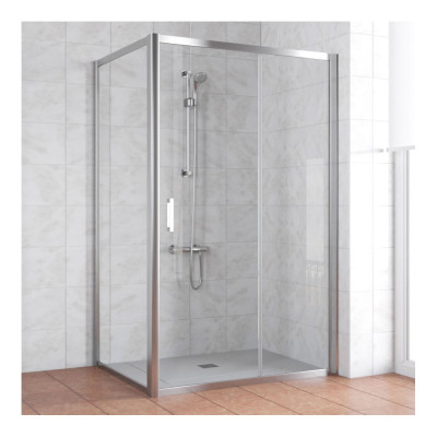Душевой уголок Vegas Glass ZP+ZPV 130*90 08 01 профиль глянцевый хром, стекло прозрачное