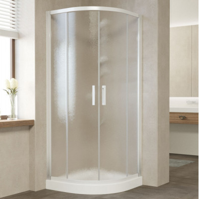 Душевой уголок Vegas Glass ZS 90 01 02 профиль белый, стекло шиншилла