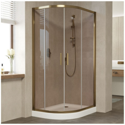 Душевой уголок Vegas Glass ZS-F 90*80 05 05 профиль бронза, стекло бронза