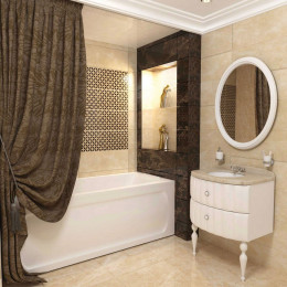 Штора для ванной Aima Design У37614 270x240, двойная, коричневая