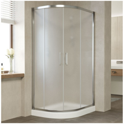 Душевой уголок Vegas Glass ZS-F 90*80 08 10 профиль глянцевый хром, стекло сатин