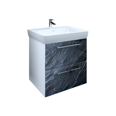 Тумба с раковиной Marka One Visbaden 70П black stone