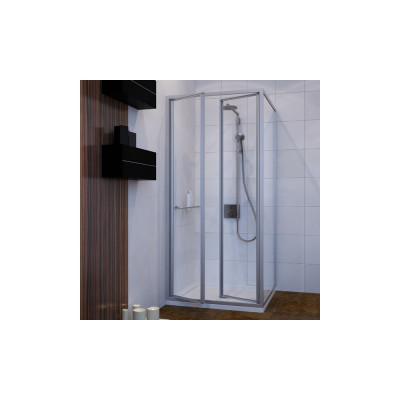 Душевой уголок GuteWetter Practic Square GK-402 левая 110x110 см стекло бесцветное, профиль матовый хром
