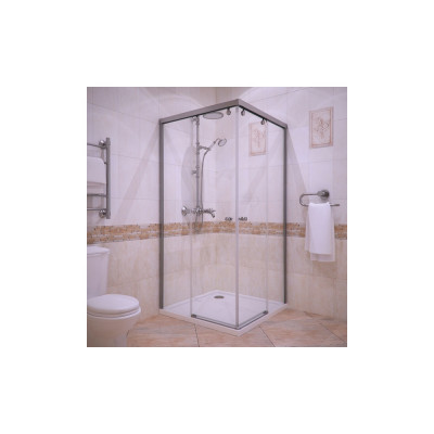 Душевой уголок GuteWetter Slide Square GK-864 90x90 см стекло бесцветное, профиль хром