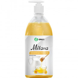 Жидкое мыло Grass Milana крем-мыло с дозатором, молоко и мед, 1 л