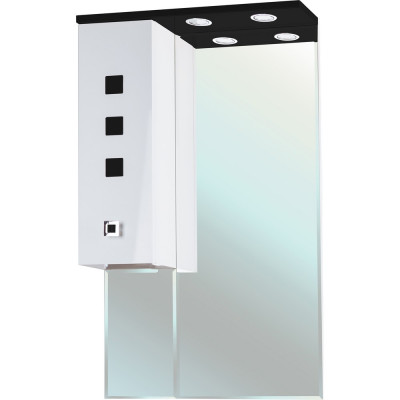 Зеркало-шкаф Bellezza Натали 70 L белый с черным