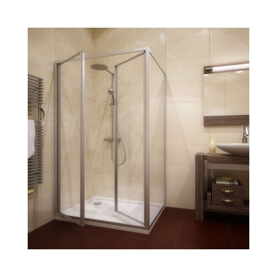 Душевой уголок GuteWetter Practic Rectan GK-402 левая 95x85 см стекло бесцветное, профиль матовый хром