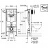 Система инсталляции для унитазов Grohe Rapid SL 38721001 3 в 1 с кнопкой смыва