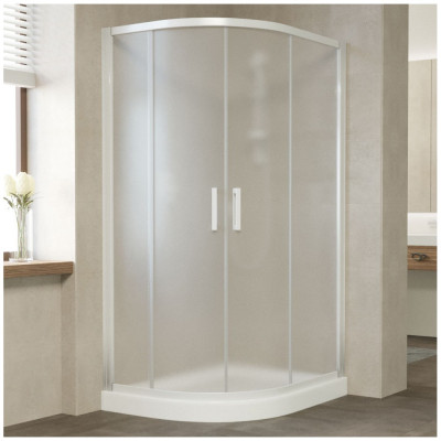 Душевой уголок Vegas Glass ZS-F 110*80 01 10 профиль белый, стекло сатин
