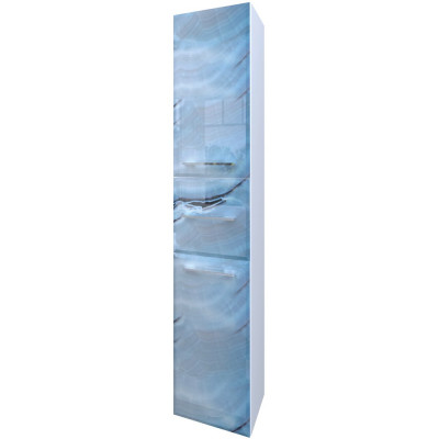 Шкаф-пенал Marka One Visbaden 30П blue marble, L