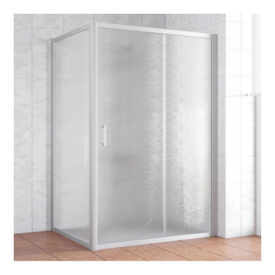 Душевой уголок Vegas Glass ZP+ZPV 140*100 07 02 профиль матовый хром, стекло шиншилла