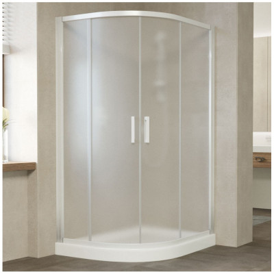 Душевой уголок Vegas Glass ZS-F 120*80 01 10 профиль белый, стекло сатин