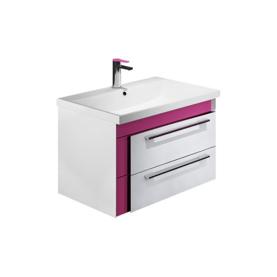 Тумба с раковиной Iddis Color Plus 70 белая, розовая