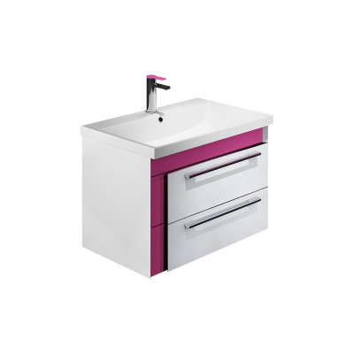 Тумба с раковиной Iddis Color Plus 60 белая, розовая