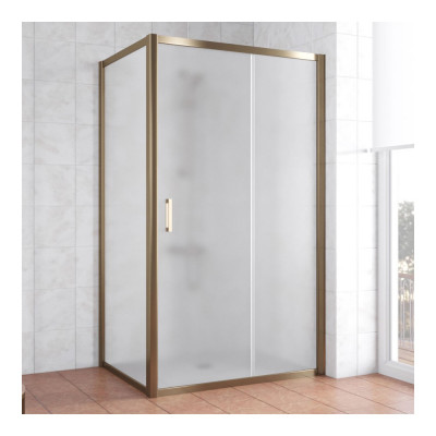 Душевой уголок Vegas Glass ZP+ZPV 110*80 05 10 профиль бронза, стекло сатин