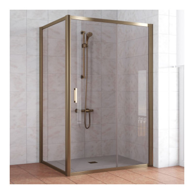 Душевой уголок Vegas Glass ZP+ZPV 140*90 05 05 профиль бронза, стекло бронза