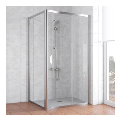 Душевой уголок Vegas Glass ZP+ZPV 100*100 08 01 профиль глянцевый хром, стекло прозрачное