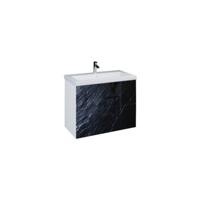 Тумба с раковиной Marka One Lacio 80П black stone