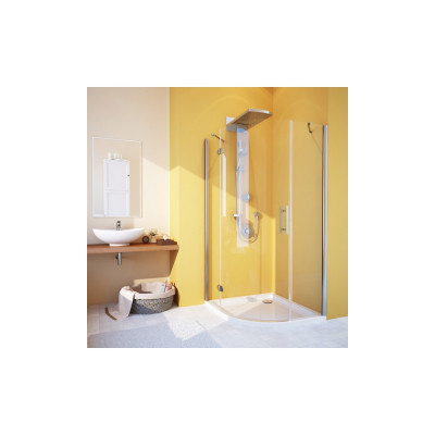 Душевой уголок GuteWetter Lux Meliori GK-101 левый 90x90 см стекло бесцветное, профиль хром
