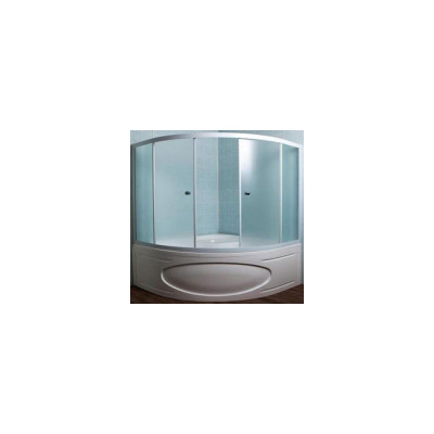 Шторка на ванну 1MarKa Luxe профиль белый, стекло рифленое