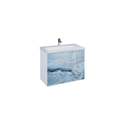 Тумба для комплекта Marka One Lacio 80П blue marble
