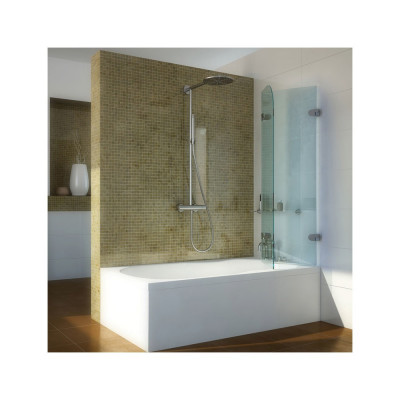 Шторка на ванну GuteWetter Lux Pearl GV-002A правая 80 см стекло бесцветное, фурнитура хром