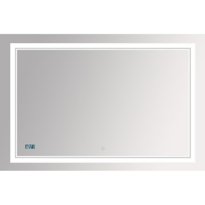 Зеркало Misty Неон 2 LED 120х80, с часами, сенсор на зеркале