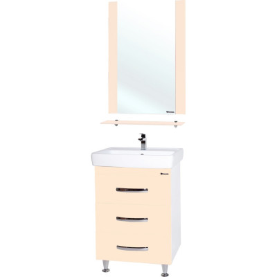 Мебель для ванной Bellezza Рокко 60 бежевая напольная 3 ящика