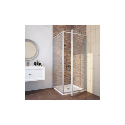 Душевой уголок GuteWetter Practic Square GK-401 правая 85x85 см стекло бесцветное, профиль матовый хром