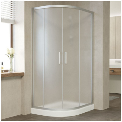Душевой уголок Vegas Glass ZS-F 90*80 07 10 профиль матовый хром, стекло сатин
