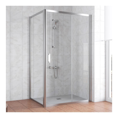 Душевой уголок Vegas Glass ZP+ZPV 110*90 08 01 профиль глянцевый хром, стекло прозрачное
