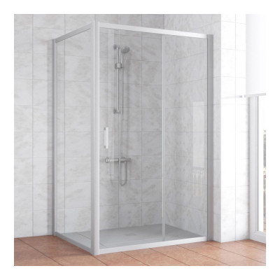 Душевой уголок Vegas Glass ZP+ZPV 110*100 07 01 профиль матовый хром, стекло прозрачное