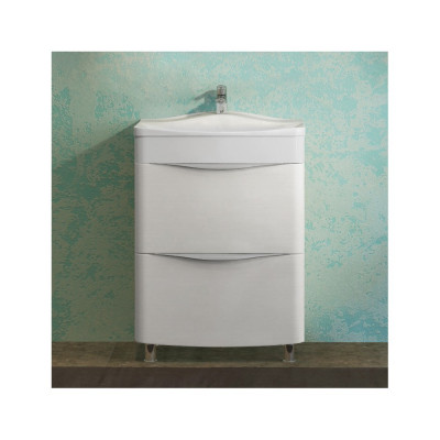 Тумба с раковиной Velvex Iva 60 напольная, белая