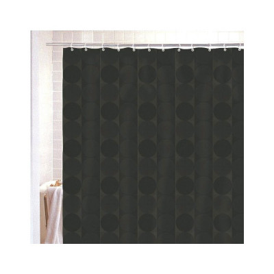Штора для ванной Carnation Home Fashions Jacquard Black Circle